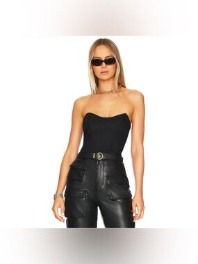 STEVIE SWEETHEART BODYSUIT IN BLACK SIZE M
